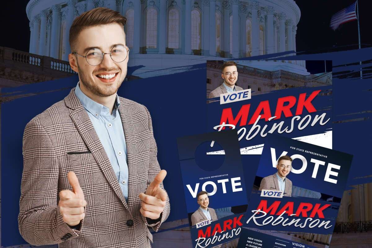 Political Promotional Materials Image with young candidate